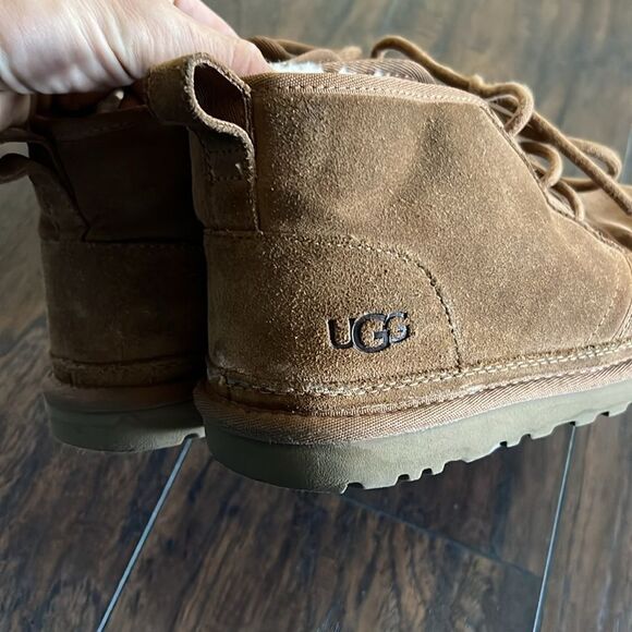 UGG NEUMEL CHESTNUT SUEDE/ SHEEPWOOL ANKLE BOOTS, WOMEN US 9 GUC - Picture 2 of 11